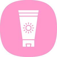 Sunblock Cream Glyph Curve Icon Design vector
