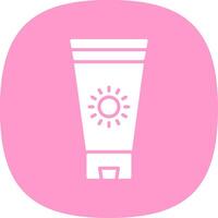 Sunblock Cream Glyph Curve Icon Design vector