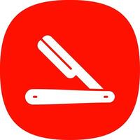 Straight Razor Glyph Curve Icon Design vector