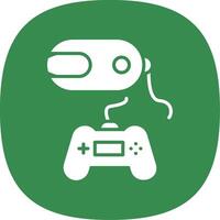 Vr Game Glyph Curve Icon Design vector