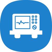 ECG Device Glyph Curve Icon Design vector