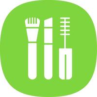 Makeup Brushes Glyph Curve Icon Design vector