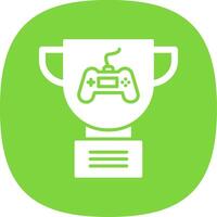 Trophy Glyph Curve Icon Design vector