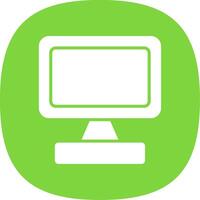 Monitor Screen Glyph Curve Icon Design vector
