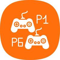 Player Versus Player Glyph Curve Icon Design vector