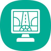Driving Control Glyph Curve Icon Design vector