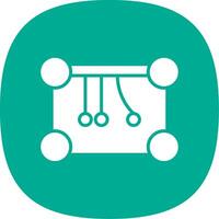 Newtons Cradle Glyph Curve Icon Design vector
