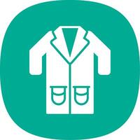 Lab Coat Glyph Curve Icon Design vector