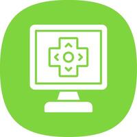 Gaming Glyph Curve Icon Design vector