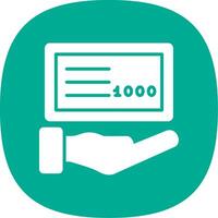 Cheque Glyph Curve Icon Design vector