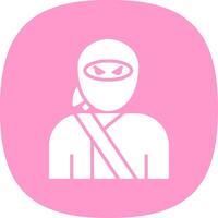 ninja glifo curva icono diseño vector