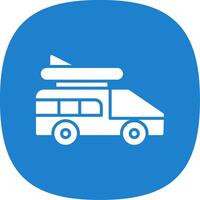 Camper Van Glyph Curve Icon Design vector