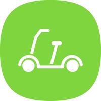 patada scooter glifo curva icono diseño vector