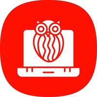 Owl Glyph Curve Icon Design vector