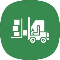 Forklift Glyph Curve Icon Design vector