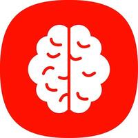 Brain Glyph Curve Icon Design vector