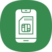 Sim Card Glyph Curve Icon Design vector