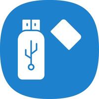 Usb Glyph Curve Icon Design vector