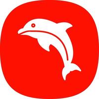 Dolphin Glyph Curve Icon Design vector