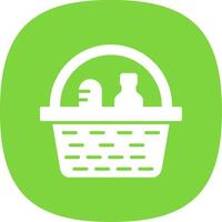 Picnic Basket Glyph Curve Icon Design vector