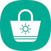 Beach Bag Glyph Curve Icon Design vector