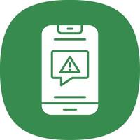 Alert Glyph Curve Icon Design vector