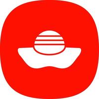 Sun Hat Glyph Curve Icon Design vector
