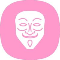 Mask Glyph Curve Icon Design vector