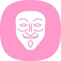 Mask Glyph Curve Icon Design vector