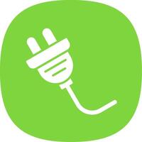 Plug Glyph Curve Icon Design vector