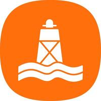 Buoy Glyph Curve Icon Design vector