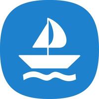 Sailing Glyph Curve Icon Design vector