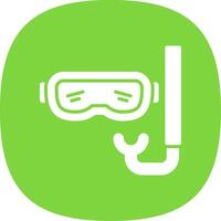 Goggles Glyph Curve Icon Design vector