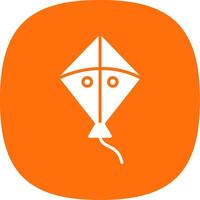 Kite Glyph Curve Icon Design vector