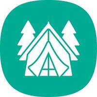 Tent Glyph Curve Icon Design vector