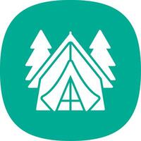 Tent Glyph Curve Icon Design vector