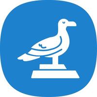 Seagull Glyph Curve Icon Design vector