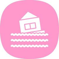 House Glyph Curve Icon Design vector