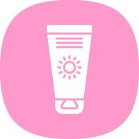 Sun Cream Glyph Curve Icon Design vector