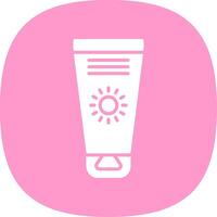 Sun Cream Glyph Curve Icon Design vector