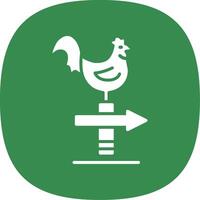 Chicken Glyph Curve Icon Design vector