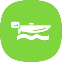 Speed Boat Glyph Curve Icon Design vector