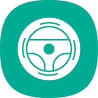 Steering Wheel Glyph Curve Icon Design vector