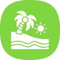 Beach Glyph Curve Icon Design vector