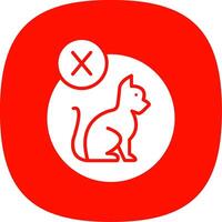 No Pets Allowed Glyph Curve Icon Design vector