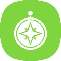 Compass Glyph Curve Icon Design vector