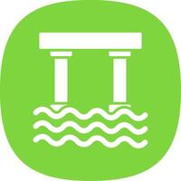 Bridge Glyph Curve Icon Design vector