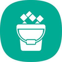 Ice Bucket Glyph Curve Icon Design vector