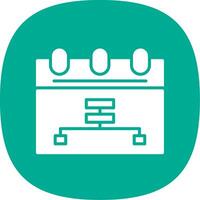 Calendar Glyph Curve Icon Design vector