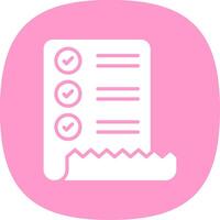 Check List Glyph Curve Icon Design vector